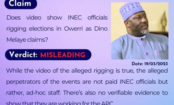 Does video show INEC officials rigging elections in Owerri as Dino Melaye claims?