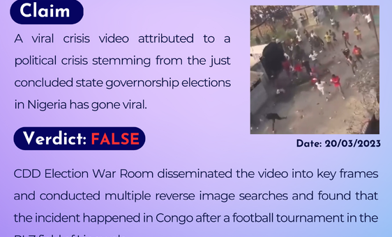 A viral crisis video attributed to a political crisis stemming from the just concluded state governorship elections in Nigeria has gone viral.