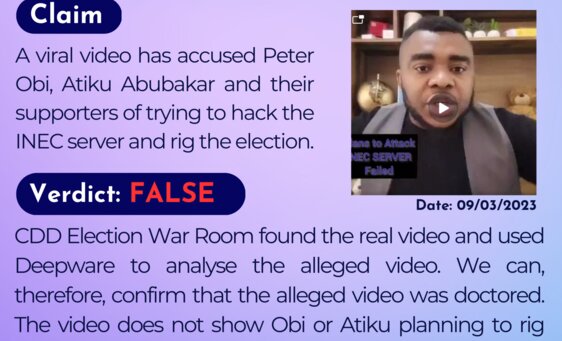 A Viral video has accused Peter Obi, Atiku Abubakar and their supporters of trying to hack the INEC server and rig the election.