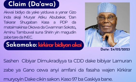 Akwai bidiyo da yake ya'duwa a yanar Gizo inda akaji Muryar Atiku Abubakar, "Dan Takarar Shugaban kasa a PDP da maitaimakinsa Okowa da Gwamnan Sokoto, Aminu Tambuwal suna Shirin yin magudin zabe tare da INEC.