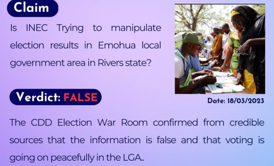 Is INEC trying to manipulate election results in Emohua local government area in Rivers state?