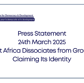 CDD-West Africa Dissociates from Group Falsely Claiming Its Identity